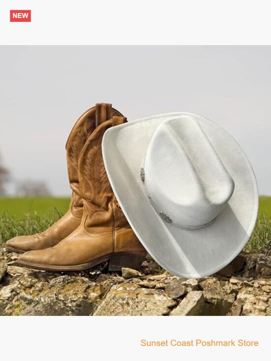 Felt Cowboy Hat Shapeable Wide Brim Western Cattleman Adult Unisex Adjustable main image 5